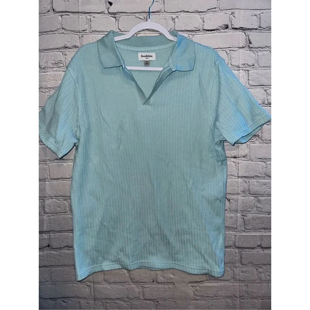 Goodfellow & Co Blue Men's Medium Short Sleeve Johnny Collar Sweater